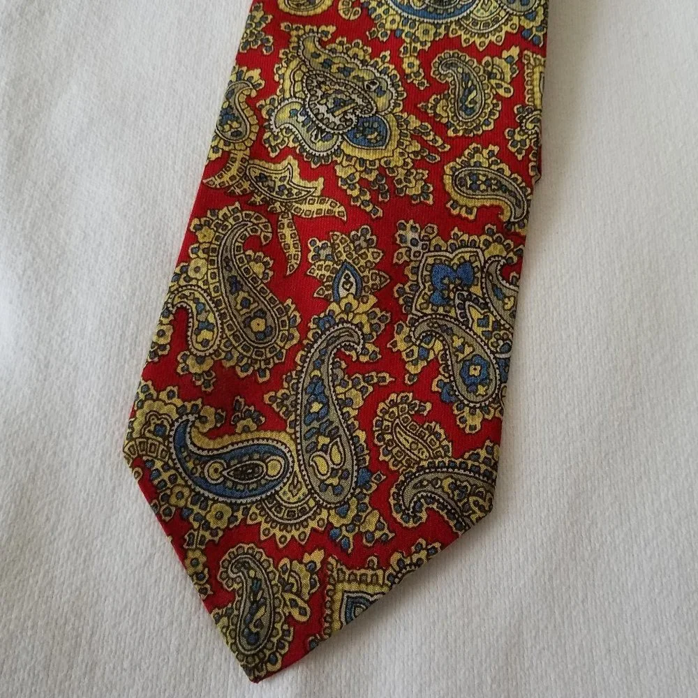 Anderson-Little Paisley Mens Tie Red Blue Vintage